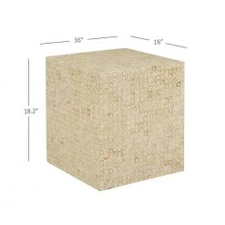 Kora 16 in. Ivory 18 in. H Square Capiz Shell End Table with Geometric Design by Linon Home Decor 16 Kora 16 in. Ivory 18 in. H Square Capiz Shell End Table with Geometric Design by Linon Home Decor -Linon Home Decor Shop ivory linon home decor end side tables thd03159 44 1000