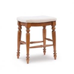 25 in. Linon Haverly Backless Linen and Walnut Counter Stool by Linon Home Decor