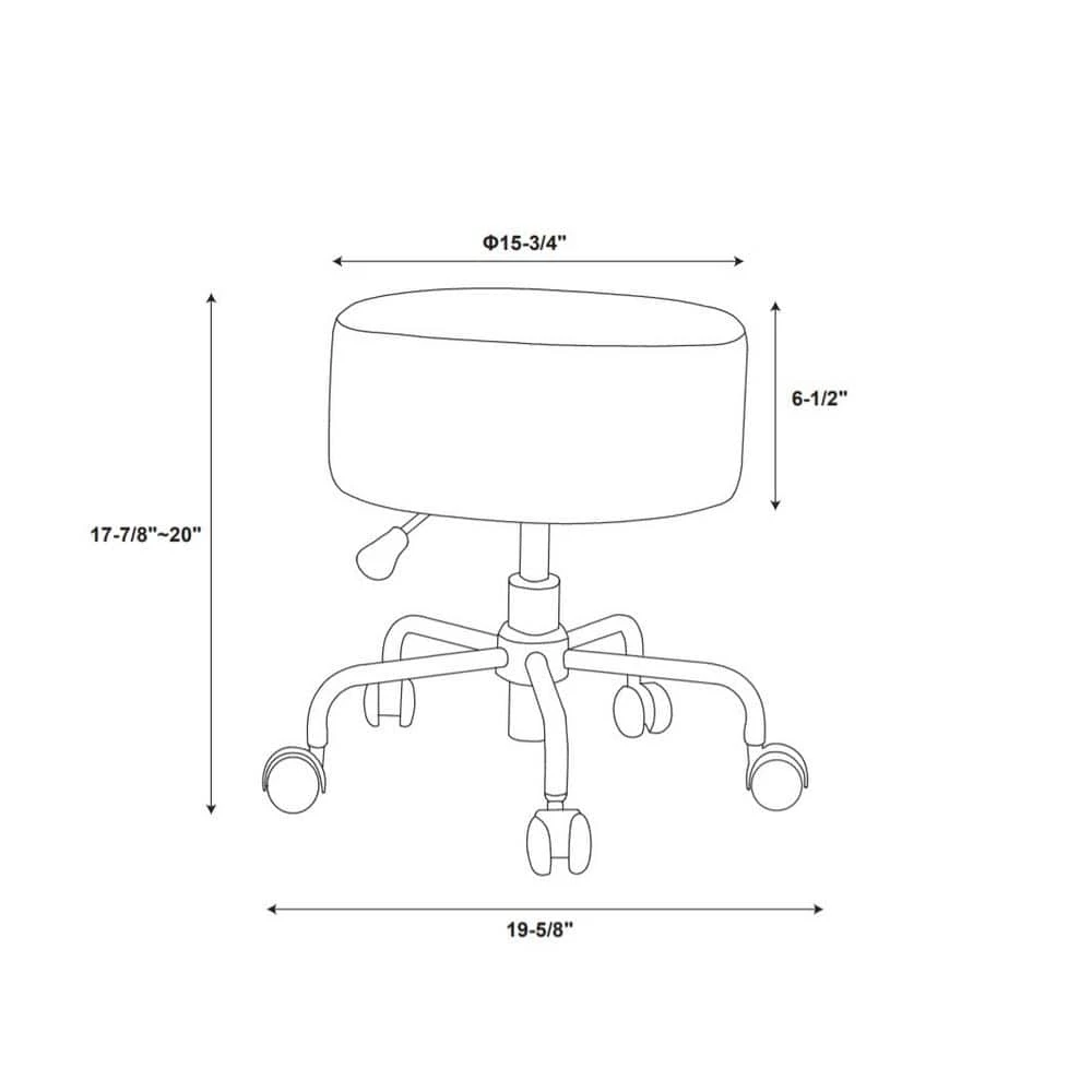 Des 18.25 in. Snow Leopard Adjustable Height Rolling Stool by Linon Home Decor 6 Des 18.25 in. Snow Leopard Adjustable Height Rolling Stool by Linon Home Decor - Image 4