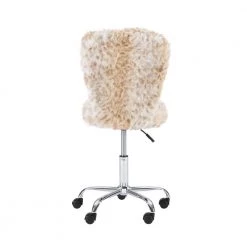 Lacey Leopard Faux Fur Task Chair with Adjustable Seating by Linon Home Decor -Linon Home Decor Shop leopard print linon home decor task chairs thd03531 1f 1000