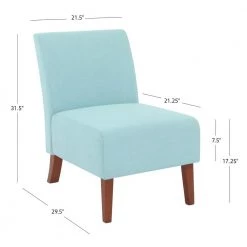Eucalyptus Light Blue Polyester Accent Chair with Padded Seat and Back by Linon Home Decor -Linon Home Decor Shop light blue linon home decor accent chairs thd03276 1d 1000