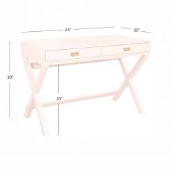 Sara 44 in. W Rectangular Light Pink 2-Drawer Writing Desk by Linon Home Decor -Linon Home Decor Shop light pink linon home decor writing desks thd03716 4f 1000