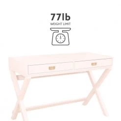 Sara 44 in. W Rectangular Light Pink 2-Drawer Writing Desk by Linon Home Decor -Linon Home Decor Shop light pink linon home decor writing desks thd03716 fa 1000