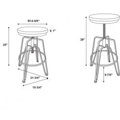 Justine Matte Gold 25 in. - 29 in. Adjustable Workshop Stool by Linon Home Decor 18 Justine Matte Gold 25 in. - 29 in. Adjustable Workshop Stool by Linon Home Decor -Linon Home Decor Shop matte gold linon home decor bar stools thd02671 76 1000