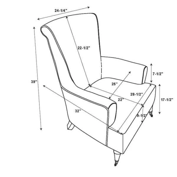 Janie Leaf Print Polyester Arm Chair with Dark Walnut Legs by Linon Home Decor 8 Janie Leaf Print Polyester Arm Chair with Dark Walnut Legs by Linon Home Decor - Image 6