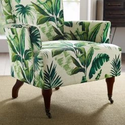 Janie Leaf Print Polyester Arm Chair with Dark Walnut Legs by Linon Home Decor 13 Janie Leaf Print Polyester Arm Chair with Dark Walnut Legs by Linon Home Decor -Linon Home Decor Shop multi color linon home decor accent chairs thd03427 4f 1000