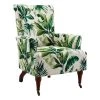 Janie Leaf Print Polyester Arm Chair with Dark Walnut Legs by Linon Home Decor -Linon Home Decor Shop multi color linon home decor accent chairs thd03427 64 1000