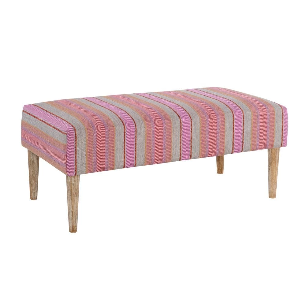 Kelsey Multicolored Bench with Striped Upholstery 40 in. W x 20 in. D x 18 in. H by Linon Home Decor 3 Kelsey Multicolored Bench with Striped Upholstery 40 in. W x 20 in. D x 18 in. H by Linon Home Decor