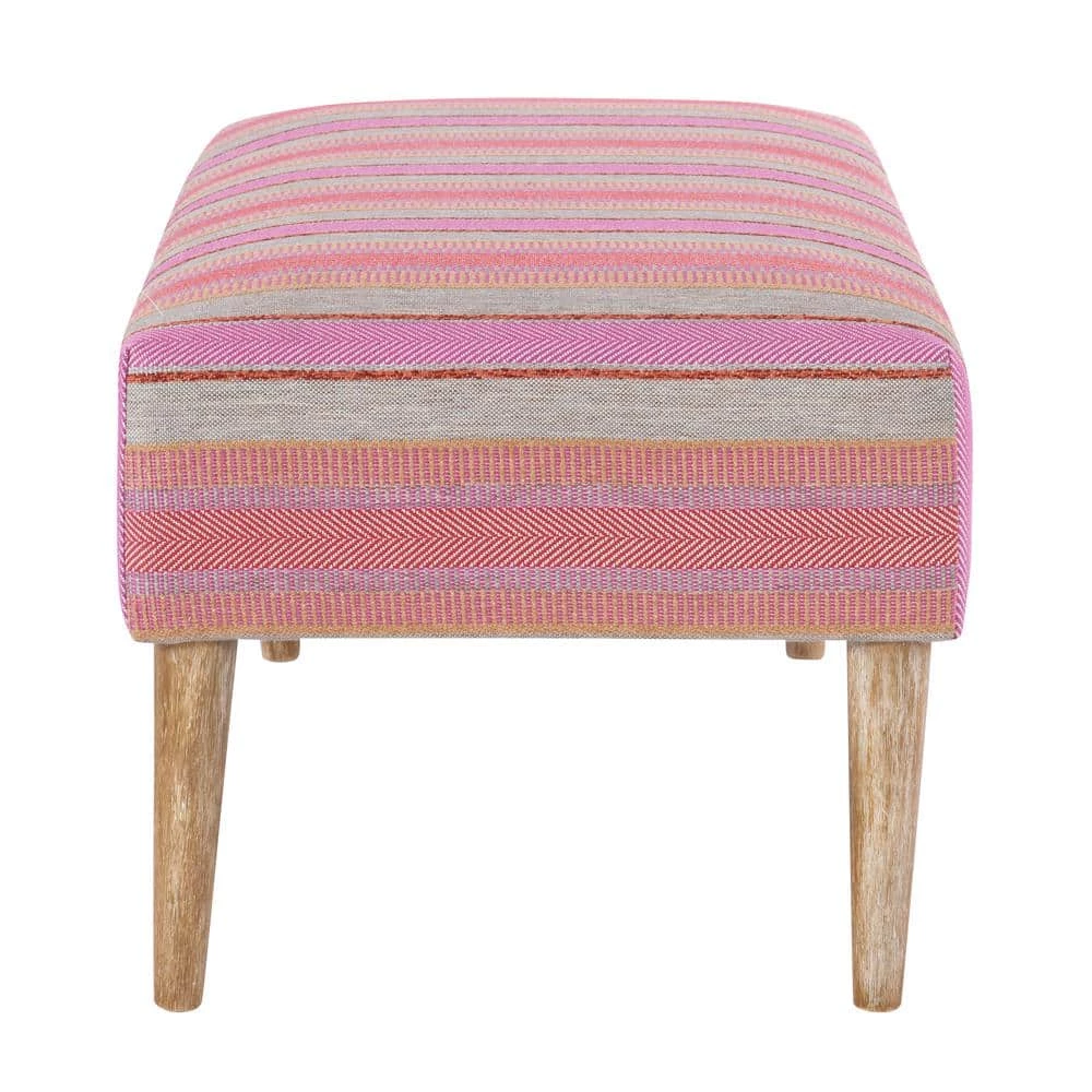 Kelsey Multicolored Bench with Striped Upholstery 40 in. W x 20 in. D x 18 in. H by Linon Home Decor 4 Kelsey Multicolored Bench with Striped Upholstery 40 in. W x 20 in. D x 18 in. H by Linon Home Decor - Image 2
