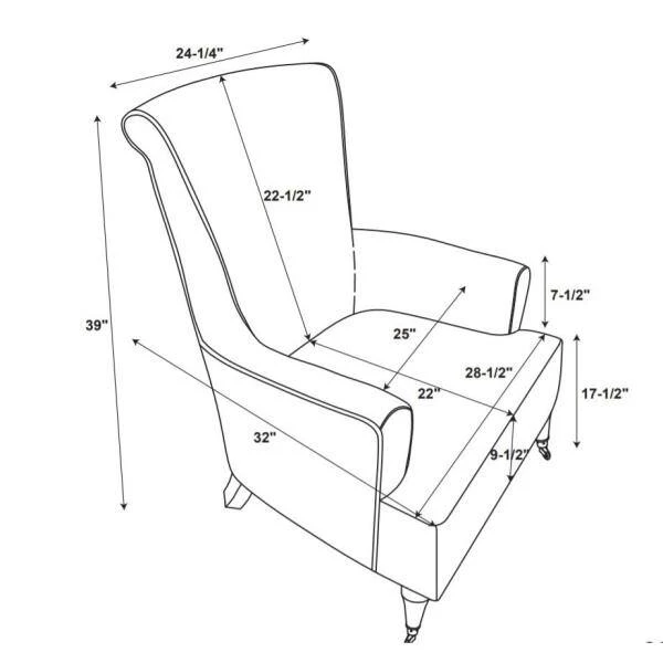 Kennard Multi-Colored Abstract Leaf Armchair by Linon Home Decor - Image 6