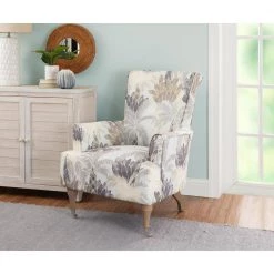 Kennard Multi-Colored Abstract Leaf Armchair by Linon Home Decor -Linon Home Decor Shop multi colored linon home decor accent chairs thd03694 31 1000