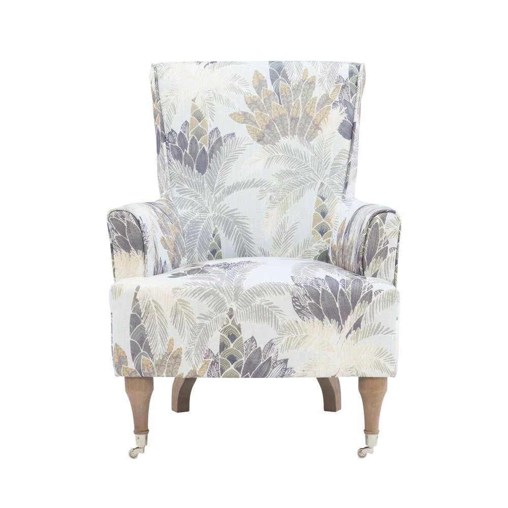 Kennard Multi-Colored Abstract Leaf Armchair by Linon Home Decor - Image 4