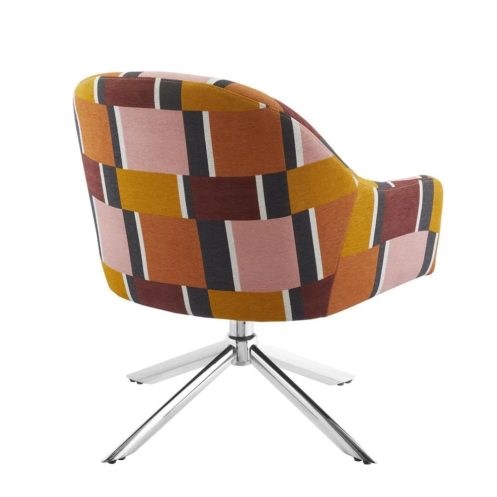 Joslyn Multi Swivel Polyester Fabric Accent Chair by Linon Home Decor - Image 4