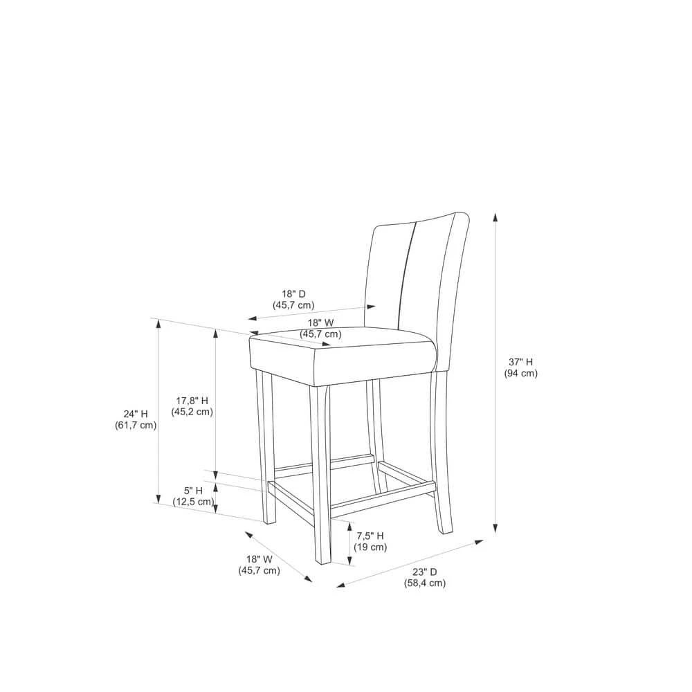 Morocco 24 in. Gray Cushioned Bar Stool by Linon Home Decor - Image 5