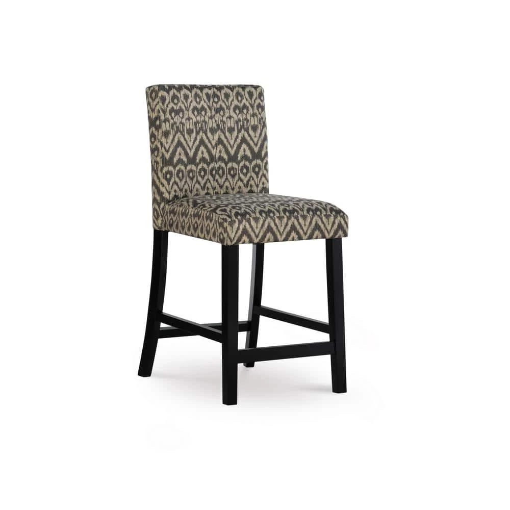 Morocco 24 in. Gray Cushioned Bar Stool by Linon Home Decor