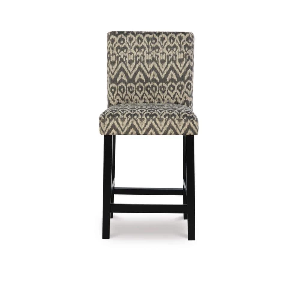 Morocco 24 in. Gray Cushioned Bar Stool by Linon Home Decor - Image 3