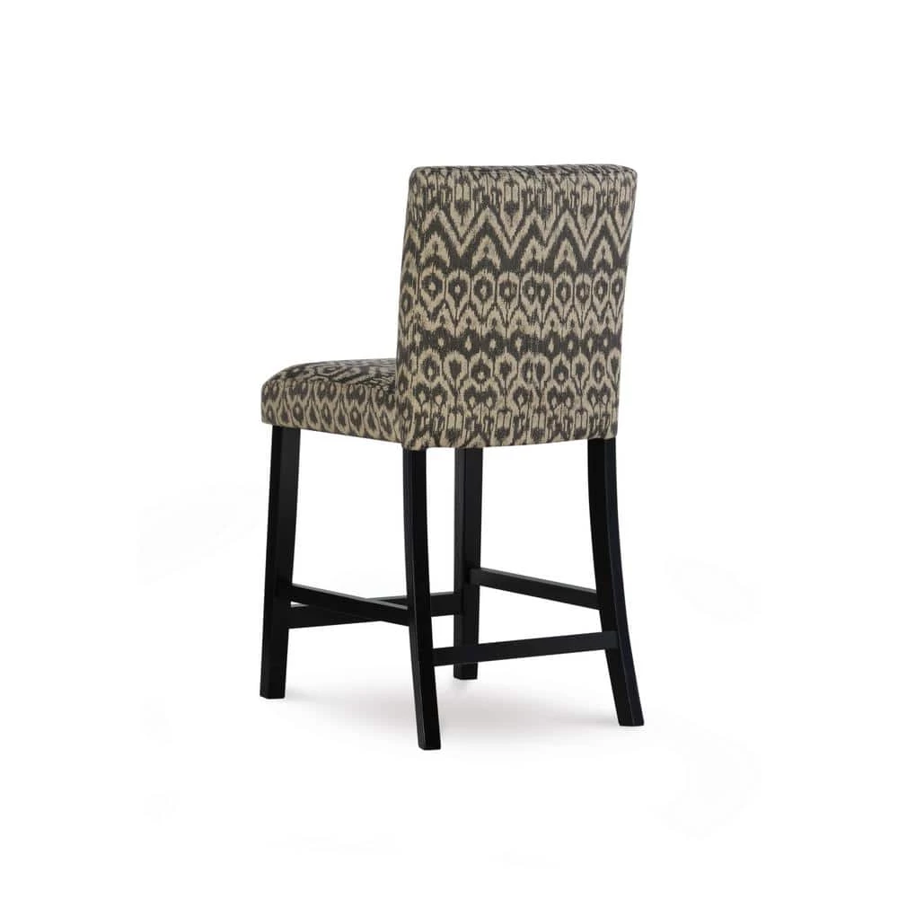 Morocco 24 in. Gray Cushioned Bar Stool by Linon Home Decor - Image 2