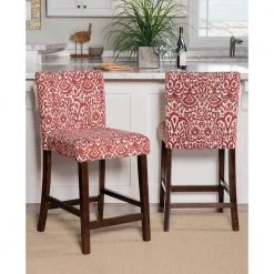 Morocco Lava 24 in. Red Cushioned Bar Stool by Linon Home Decor -Linon Home Decor Shop multi colored linon home decor bar stools 0225lav01u 31 1000