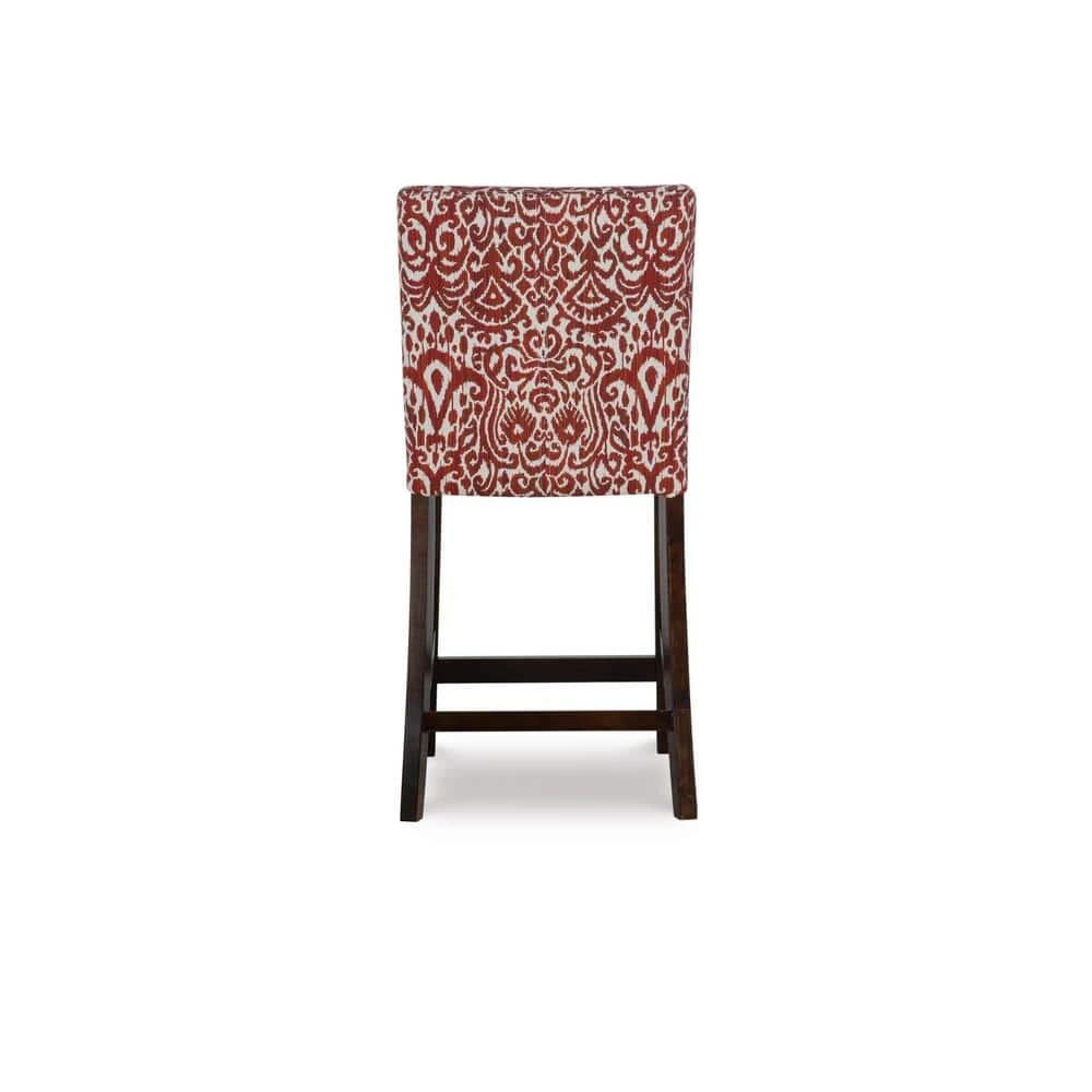Morocco Lava 24 in. Red Cushioned Bar Stool by Linon Home Decor - Image 5