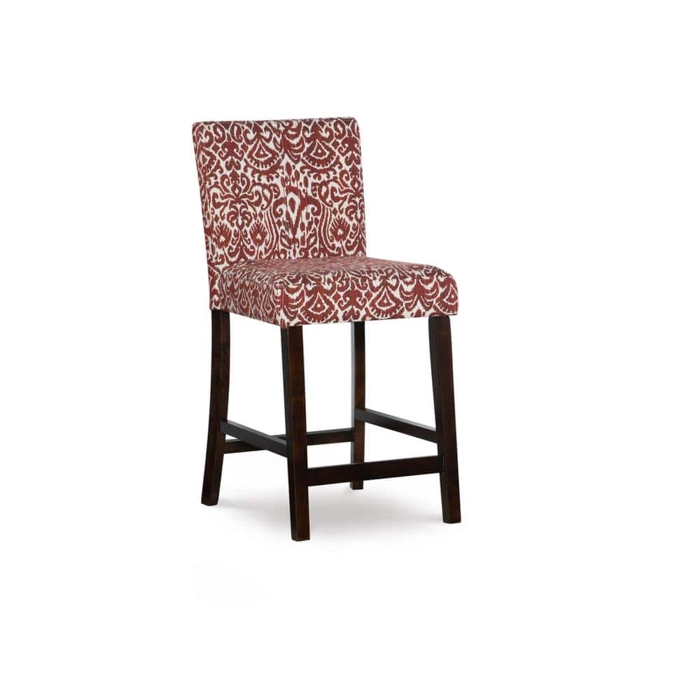 Morocco Lava 24 in. Red Cushioned Bar Stool by Linon Home Decor