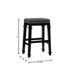 Aimee Black and White Tweed Backless Bar Stool by Linon Home Decor -Linon Home Decor Shop multi colored linon home decor bar stools thd00595 40 1000