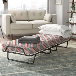 Nome Folding Bed with Mattress and Casters by Linon Home Decor -Linon Home Decor Shop multi colored linon home decor rollaway beds thd03688 31 1000