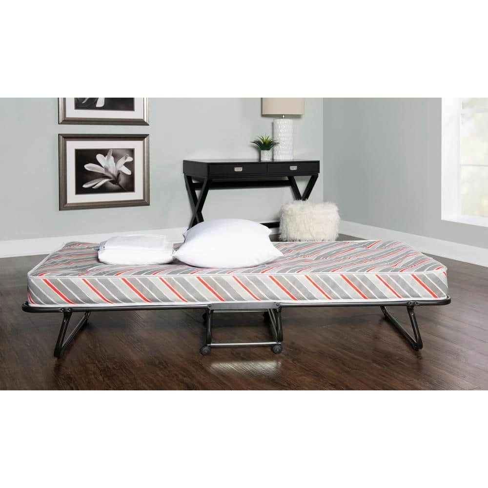 Nome Folding Bed with Mattress and Casters by Linon Home Decor - Image 2