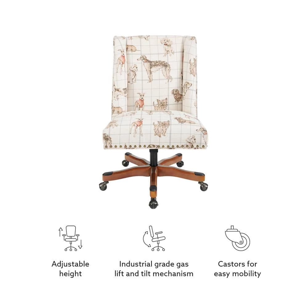 Dorchester Tan Dog 20 in. - 24 in. Adjustable Height Office Chair/Stone by Linon Home Decor 10 Dorchester Tan Dog 20 in. - 24 in. Adjustable Height Office Chair/Stone by Linon Home Decor - Image 8