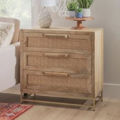 Casper Natural Rattan Cabinet Three Drawer by Linon Home Decor -Linon Home Decor Shop natural linon home decor accent cabinets hd221823 31 1000