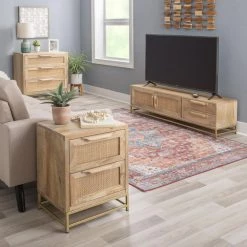 Casper Natural Rattan Cabinet Three Drawer by Linon Home Decor -Linon Home Decor Shop natural linon home decor accent cabinets hd221823 44 1000