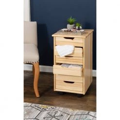 McLeod Natural 6-Drawer Rolling Storage Cart by Linon Home Decor -Linon Home Decor Shop natural linon home decor accent cabinets thd02089 44 1000