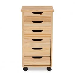 McLeod Natural 6-Drawer Rolling Storage Cart by Linon Home Decor