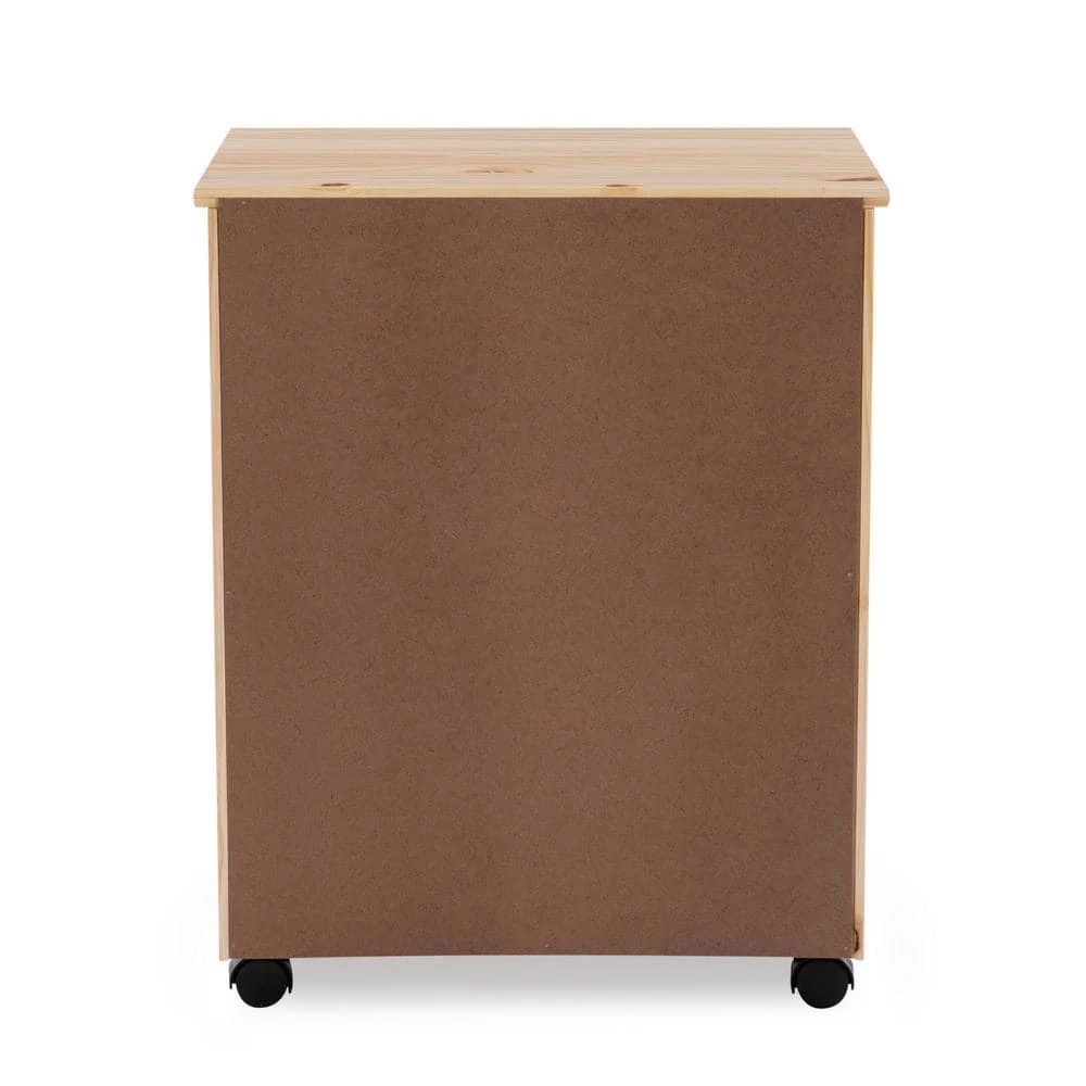 McLeod Natural 6-Drawer Wide Roll Cart by Linon Home Decor 5 McLeod Natural 6-Drawer Wide Roll Cart by Linon Home Decor - Image 3