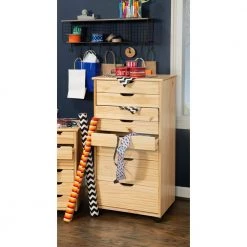 McLeod Natural Eight Drawer Rolling Storage Cart by Linon Home Decor 22 McLeod Natural Eight Drawer Rolling Storage Cart by Linon Home Decor -Linon Home Decor Shop natural linon home decor accent cabinets thd02095 1f 1000