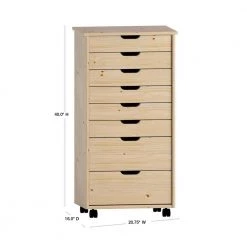 McLeod Natural Eight Drawer Rolling Storage Cart by Linon Home Decor 16 McLeod Natural Eight Drawer Rolling Storage Cart by Linon Home Decor -Linon Home Decor Shop natural linon home decor accent cabinets thd02095 40 1000