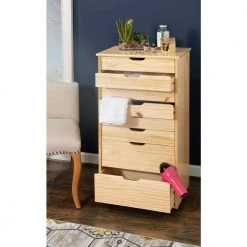 McLeod Natural Eight Drawer Rolling Storage Cart by Linon Home Decor 23 McLeod Natural Eight Drawer Rolling Storage Cart by Linon Home Decor -Linon Home Decor Shop natural linon home decor accent cabinets thd02095 44 1000
