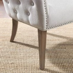 Harlem Natural Upholstered Round Back Side Chair by Linon Home Decor -Linon Home Decor Shop natural linon home decor accent chairs thd02904 4f 1000