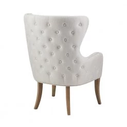 Harlem Natural Upholstered Round Back Side Chair by Linon Home Decor -Linon Home Decor Shop natural linon home decor accent chairs thd02904 66 1000