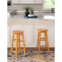 24 in. Round Wood Bar Stool by Linon Home Decor -Linon Home Decor Shop natural linon home decor bar stools 98100nat 01 kd 31 1000