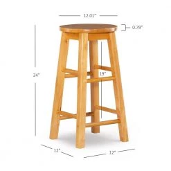 24 in. Round Wood Bar Stool by Linon Home Decor -Linon Home Decor Shop natural linon home decor bar stools 98100nat 01 kd 4f 1000