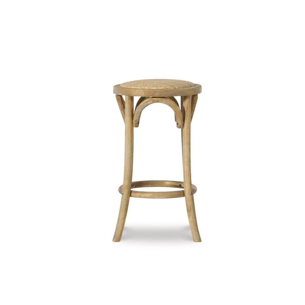 Bradford Brown Rattan Seat Backless Counter Stool by Linon Home Decor 4 Bradford Brown Rattan Seat Backless Counter Stool by Linon Home Decor - Image 2