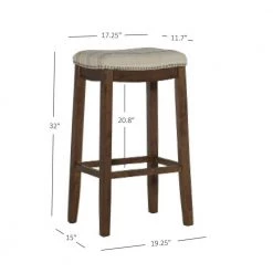 Memphis 32 in. Char Striped Backless Upholstered Seat Barstool by Linon Home Decor -Linon Home Decor Shop natural linon home decor bar stools thd03557 1f 1000