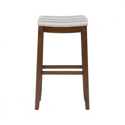 Memphis 32 in. Char Striped Backless Upholstered Seat Barstool by Linon Home Decor -Linon Home Decor Shop natural linon home decor bar stools thd03557 c3 1000