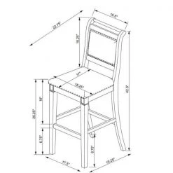 Brahm 42.75 in. H Natural wood Full back Counter-stool by Linon Home Decor -Linon Home Decor Shop natural linon home decor bar stools thd03567 44 1000