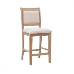 Brahm 42.75 in. H Natural wood Full back Counter-stool by Linon Home Decor