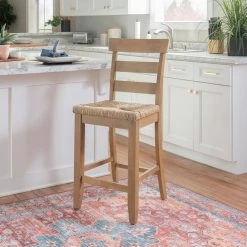 Fernley Natural Rush Seat Counterstool by Linon Home Decor -Linon Home Decor Shop natural linon home decor bar stools thd03723 31 1000