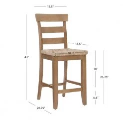 Fernley Natural Rush Seat Counterstool by Linon Home Decor -Linon Home Decor Shop natural linon home decor bar stools thd03723 44 1000