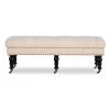 Bella Natural Button Tufted Bench with Decorative Nail Head Accents 17.75 in. H x 50 in. W x 19.625 in. D by Linon Home Decor 1 Bella Natural Button Tufted Bench with Decorative Nail Head Accents 17.75 in. H x 50 in. W x 19.625 in. D by Linon Home Decor -Linon Home Decor Shop natural linon home decor bedroom benches thd03471 64 1000