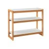 Henry 29.5 in. White and Natural Wood 3-Shelf Low Bookcase by Linon Home Decor -Linon Home Decor Shop natural linon home decor bookcases bookshelves thd03177 64 1000