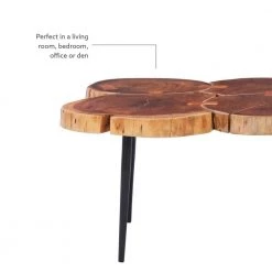 Rose 25 in. W Natural Brown Live Edge Rectangle Wood Top Small Coffee Table by Linon Home Decor -Linon Home Decor Shop natural linon home decor coffee tables hd221918 1f 1000